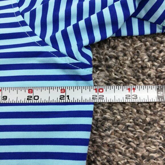 B Draddy Streamsong Polo Shirt Performance Striped Blue Mens Medium - Picture 8 of 10